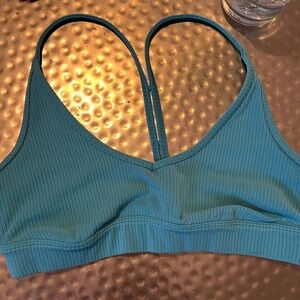 Alo Teal Ribbed Sportsbra